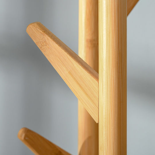 HomCom Καλόγερος Μεταλλικός Λευκός / Καφέ 174cm