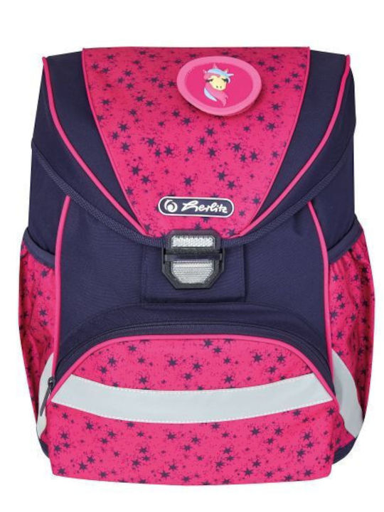 Herlitz Ultralight Stars School Bag Backpack Elementary, Elementary Pink with Water Bottle Holder 16Liters