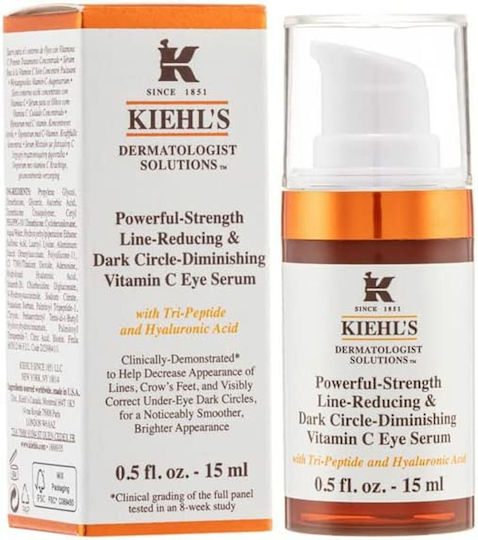 Kiehl's Powerful Strength Line-reducing & Dark Circle Diminishing Vitamin C Αντιγηραντικό Serum Ματιών με Βιταμίνη C & Υαλουρονικό Οξύ 15ml