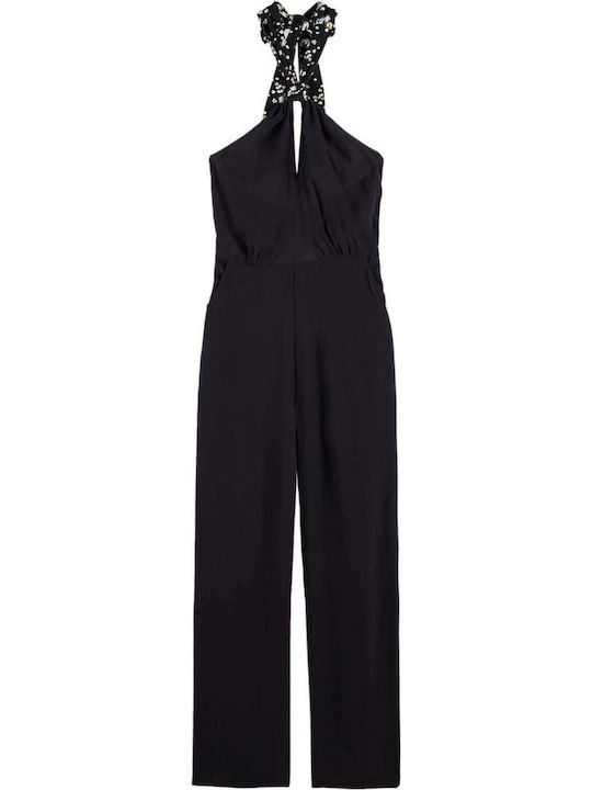 Contrast Bow Jumpsuit Женска Без ръкави Цялостна Форма Черен