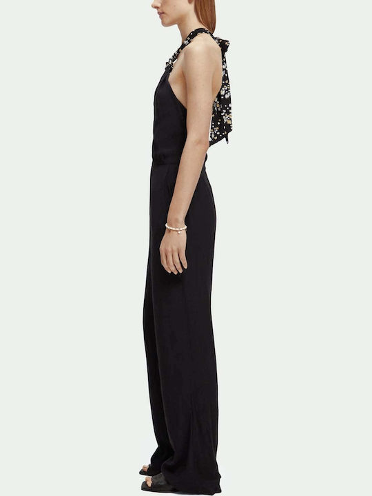 Contrast Bow Jumpsuit Женска Без ръкави Цялостна Форма Черен