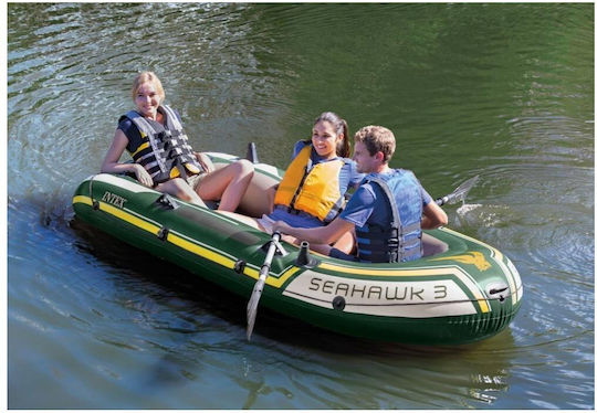 Intex Inflatable Boat 3 People Green with Oars & Pump 295x137cm
