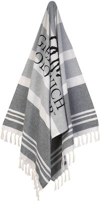 Greenwich Polo Club Beach Towel Pareo Gray with Fringes 170x80cm.