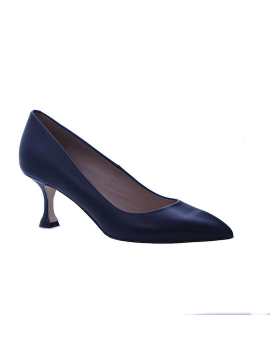 Mourtzi Leather Pointed Toe Blue Medium Heels