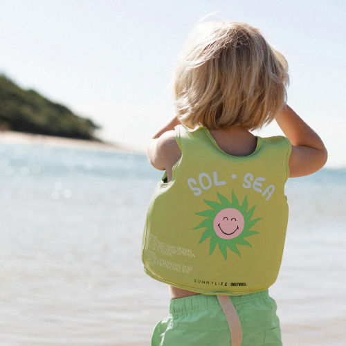 Sunnylife Παιδικό Γιλέκο Κολύμβησης Κίτρινο Smiley World Sol Sea
