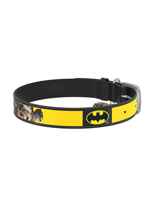 WauDog Batman 2 Dog Collar Leather In Yellow Colour 20 - 28cm