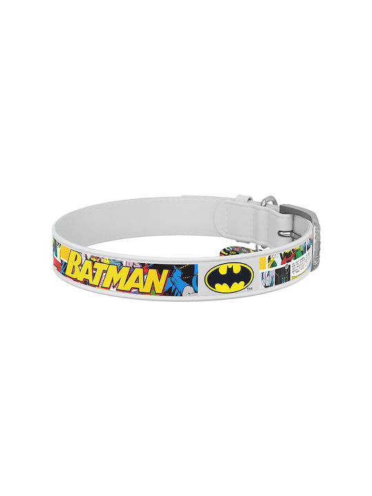 WauDog Batman 1 Dog Collar Leather In White Colour 29 - 38cm