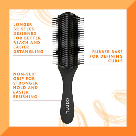 Cantu Detangle Sturdy Wash Day Βούρτσα Μαλλιών Μαύρη