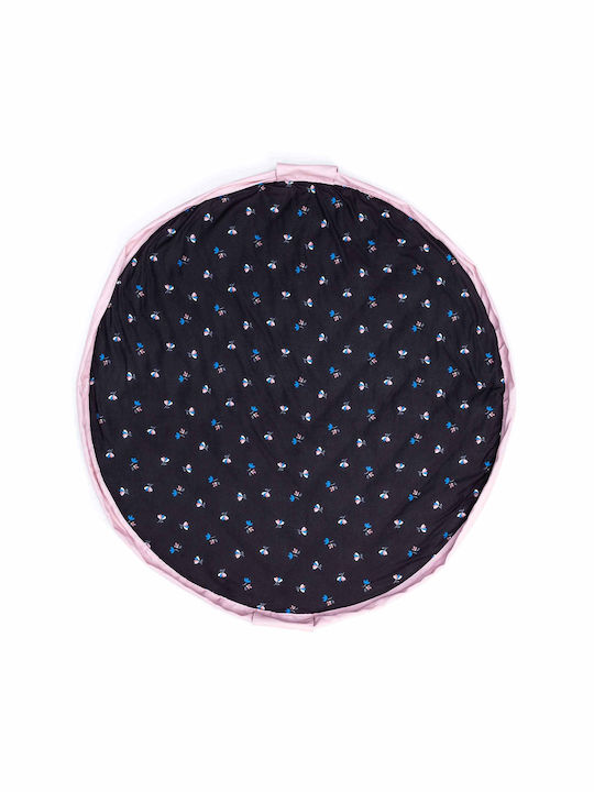 Play&go Saltea de Joacă Pliabilă pentru Copii din Țesătură Flori Negru 40cm 1buc