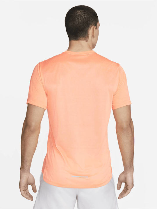 Nike Dri-Fit Miler Men's Athletic T-shirt Short Sleeve Dri-Fit Orange