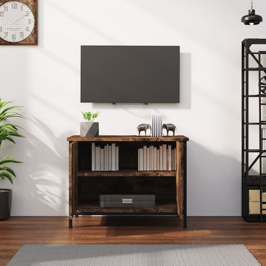 TV Stand Made of Metal & Smoked Oak Wood L60xW35xH45cm