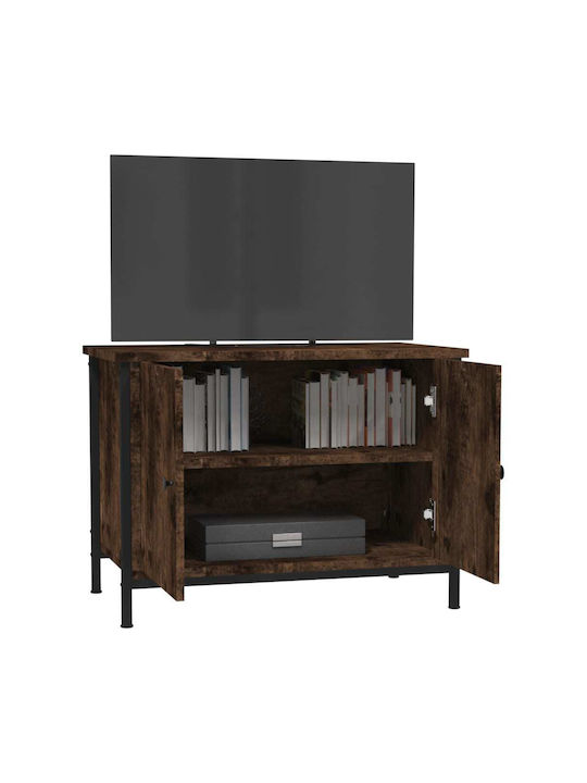 TV-Ständer aus Metall & geräucherter Eichenholz M60xT35xH45cm