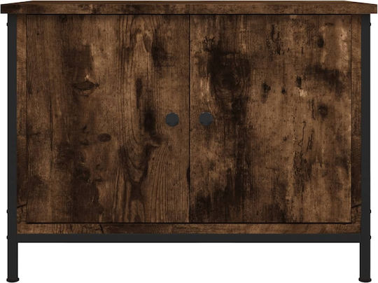 TV Stand Made of Metal & Smoked Oak Wood L60xW35xH45cm
