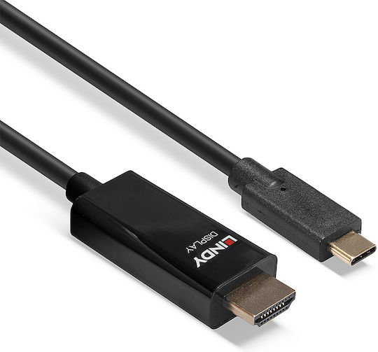Lindy HDMI 2.0 Cable HDMI male - USB-C male 10m Black