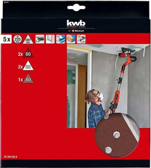 Einhell Φύλλο Λείανσης Δέλτα K80 287x287mm Σετ 5τμχ