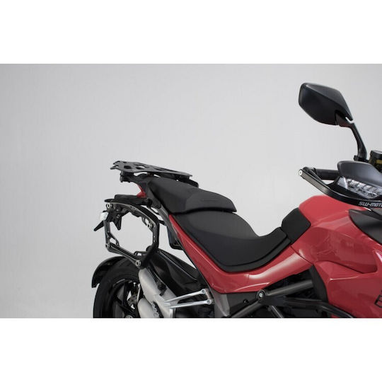 SW-Motech Trax Adv Σετ Πλαϊνές Βαλίτσες Μοτοσυκλέτας Αλουμινίου 37lt σε Μαύρο Χρώμα