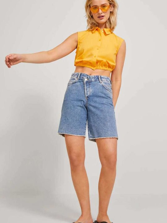 Women's Monochrome Sleeveless Shirt Orange