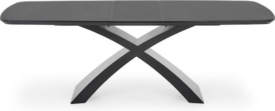 Silvestro Table Dining Room Extendable Wooden Dark Grey / Black 180(+40)x89x75cm