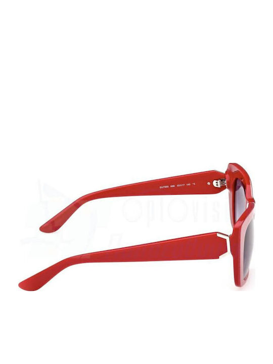 Guess Guess Women's Sunglasses with Red Horn-Rimmed Frame and Grey Gradient Lenses GU7890 66B