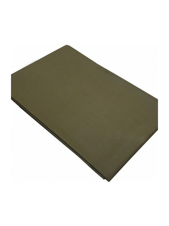 Le Blanc Sheet Double with Elastic 150x200+20cm. Cotton Line Haki