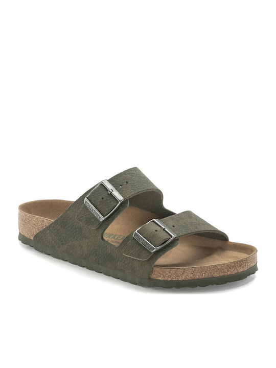Arizona Vegan Micro Fibre Ανδρικά Σανδάλια σε Πράσινο Χρώμα Narrow Fit
