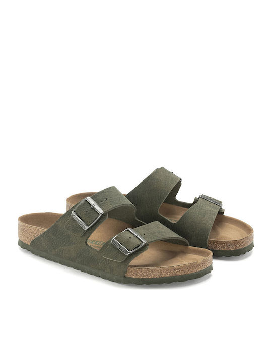 Arizona Vegan Micro Fibre Ανδρικά Σανδάλια σε Πράσινο Χρώμα Narrow Fit