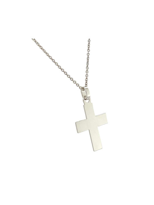 Unisex cross in white gold K14 ST02L_MEN