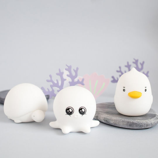 Rabbit & Friends Παιδικό Διακοσμητικό Φωτιστικό Χελωνίτσα / Παπάκι / Χταπόδι Λευκό