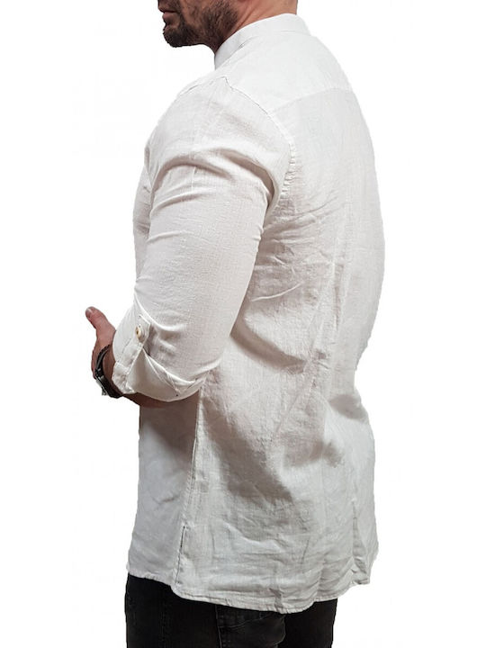 Rebase Men's Shirt Long Sleeve Linen Off White