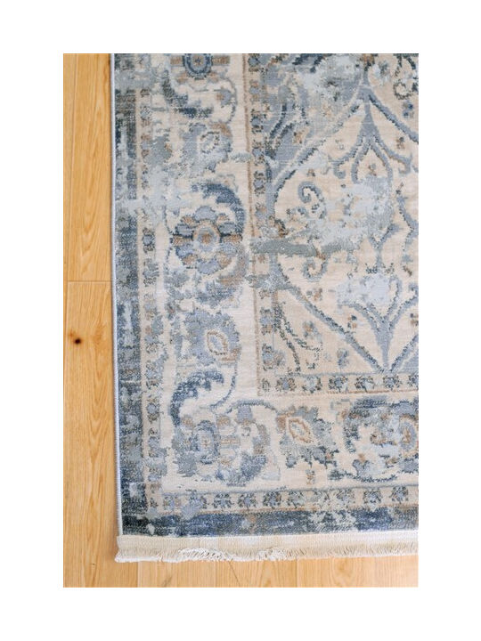 Klonaras Oska 1372 Rug Rectangular with Fringes Greyish Blue
