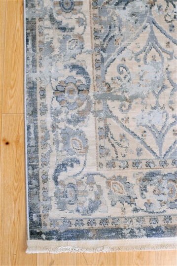 Klonaras Oska 1372 Rug Rectangular with Fringes Greyish Blue