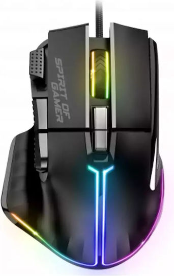 Spirit of Gamer Pro-M5 RGB Gaming Ποντίκι 12800 DPI Μαύρο