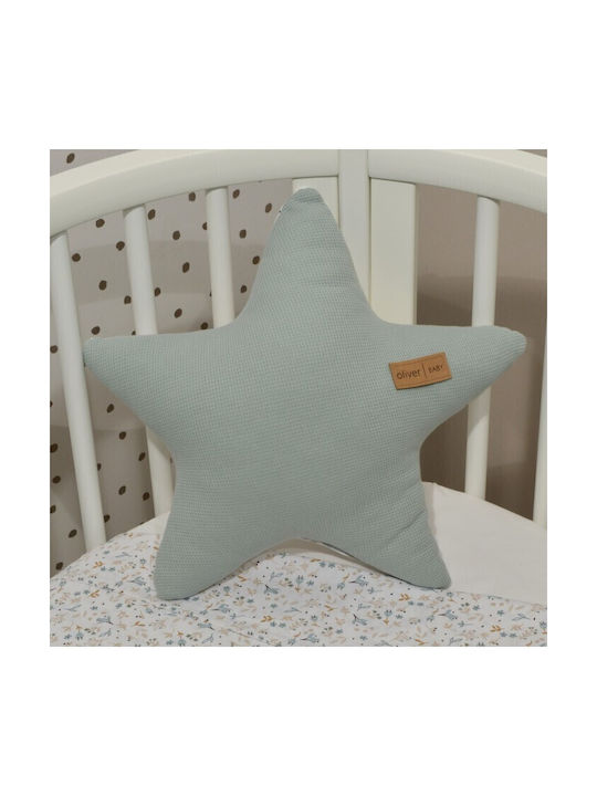 Baby Oliver Crib Pillow Decorative Star Green 37x37cm 1pcs