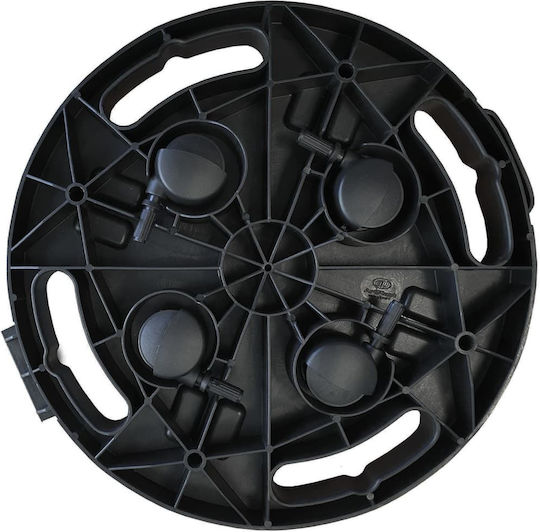 vidaXL Plastic Plant Stand Black with Wheels 30x30cm