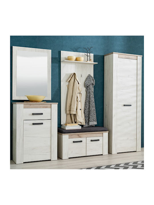 Kent CIV Entry Furniture with Hanger White Oak 67x19.5x137cm