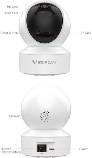 Vstarcam CS49Q IP Surveillance Camera Wi-Fi Full HD 1080p with Two-Way Communication and Lens 4mm