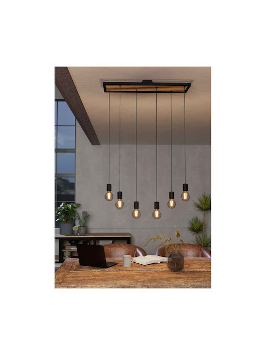 Eglo Consett Pendant Chandelier Rail for 6 Bulbs E27 Brown