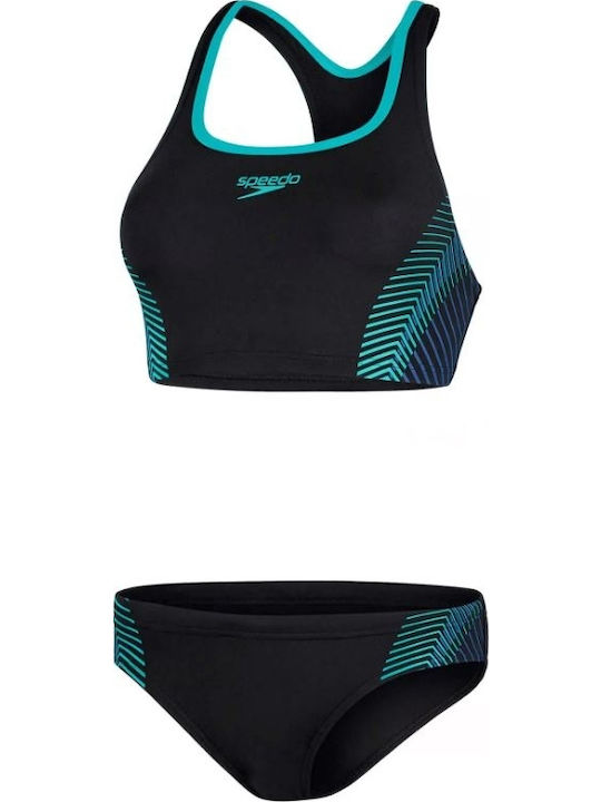 W Placement 2PC Set Bikini Μπουστάκι Μαύρο