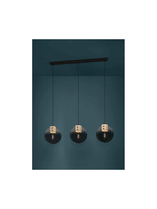 Eglo Millena Pendant Light Three-Light Rail for Socket E27 Black