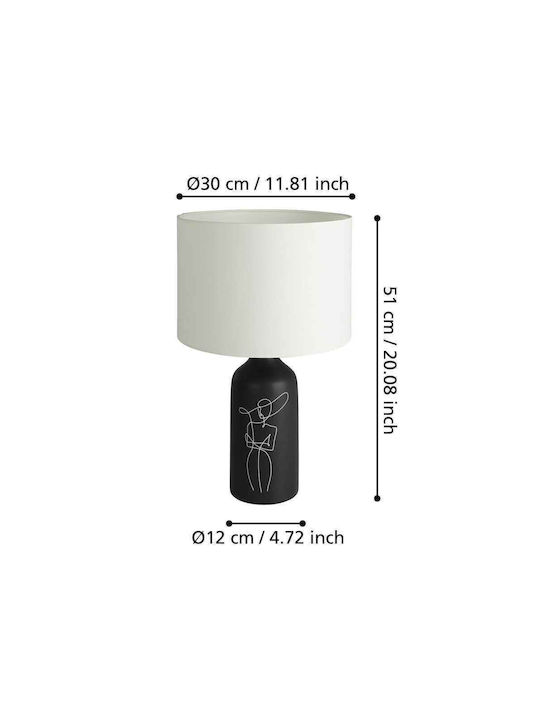 Eglo Vinoza Modern Table Lamp E27 White/Black