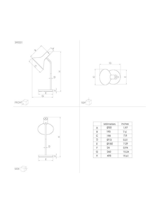 Eglo Morescana Office Lamp for Socket E27 in Black Color