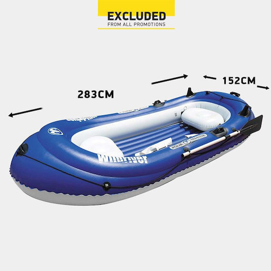 Aqua Marina Wild River Φουσκωτή Βάρκα 3 Ατόμων Μπλε με Κουπιά 283x152εκ.