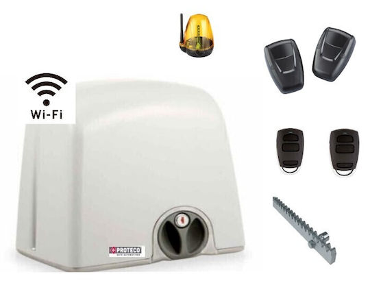 Proteco Strike 8 Wifi Σετ Μοτέρ για Συρόμενη Γκαραζόπορτα έως 800kg Κρεμαγιέρα Μεταλλική