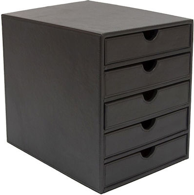 Osco Leather Desktop Drawer 5 Number of Spit 26x34x30cm Black 103383000