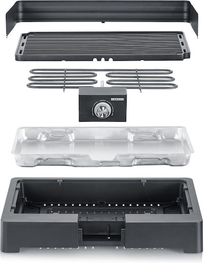 Severin Επιτραπέζια Ηλεκτρική Ψησταριά Σχάρας 2200W Ανοξείδωτη με Ρυθμιζόμενο Θερμοστάτη 44.5x26εκ.