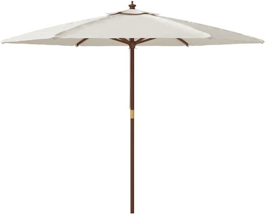 Round Wooden Beach Umbrella F2.99xH2.4m