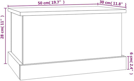 vidaXL Sonoma Дърво Кутия за съхранение с капак Кафяв 50x30x28см 1бр