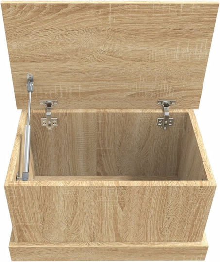 vidaXL Sonoma Дърво Кутия за съхранение с капак Кафяв 50x30x28см 1бр