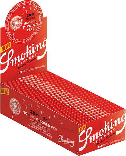 Smoking Thinnest Red Regular Zigarettenpapier Doppelter 120 Blätter 1Stück