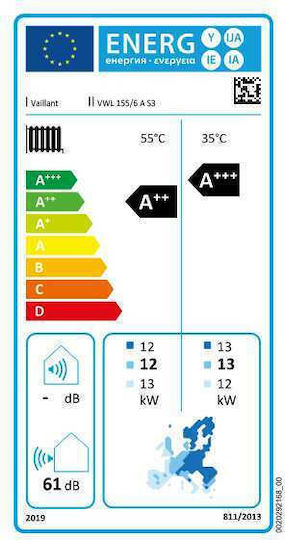 Vaillant aroTHERM VWL PLUS 155/6 400V Three-Phase Heat Pump 13kW 75°C Monoblock with R290